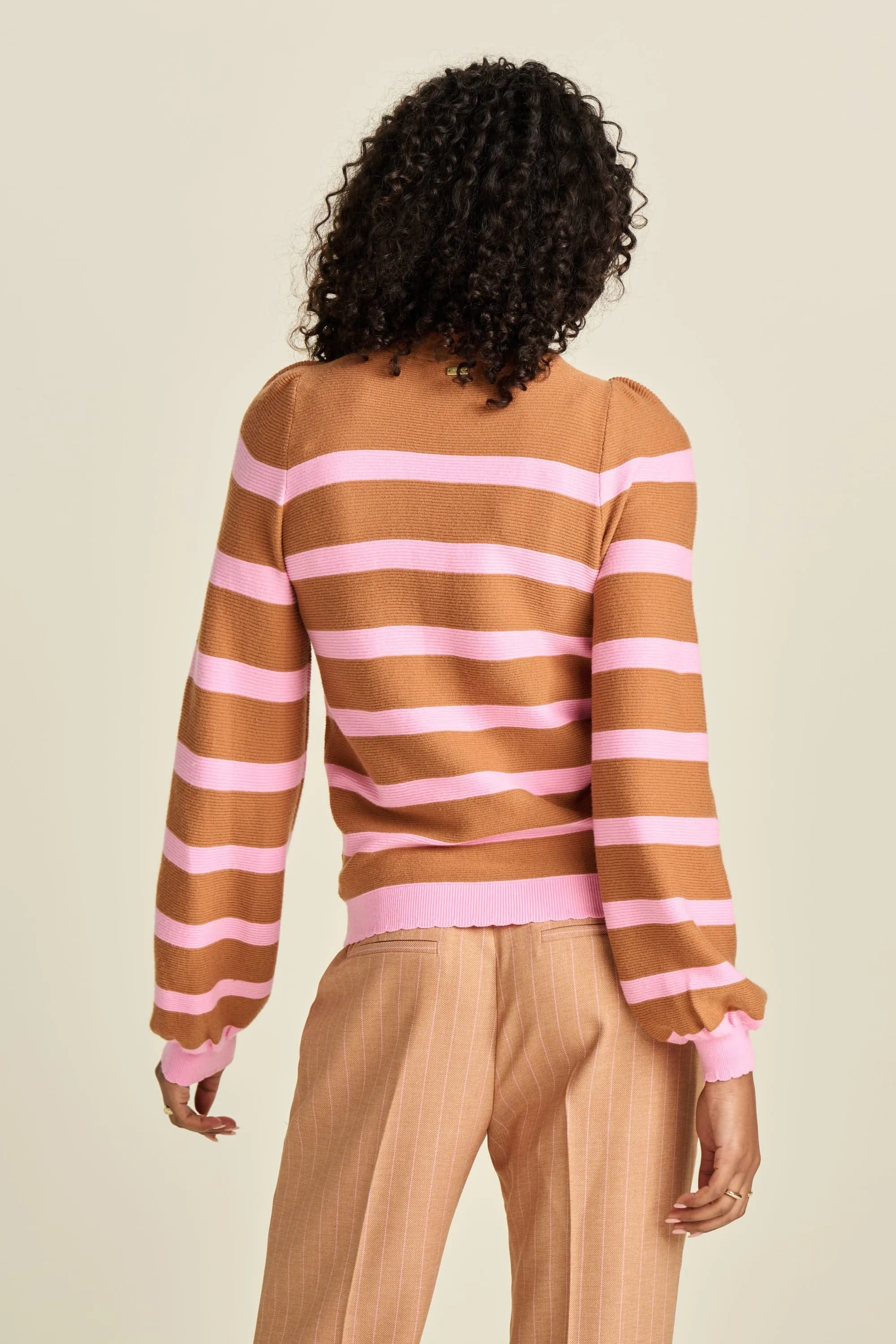 PULLOVER - Striped Sugar Brown