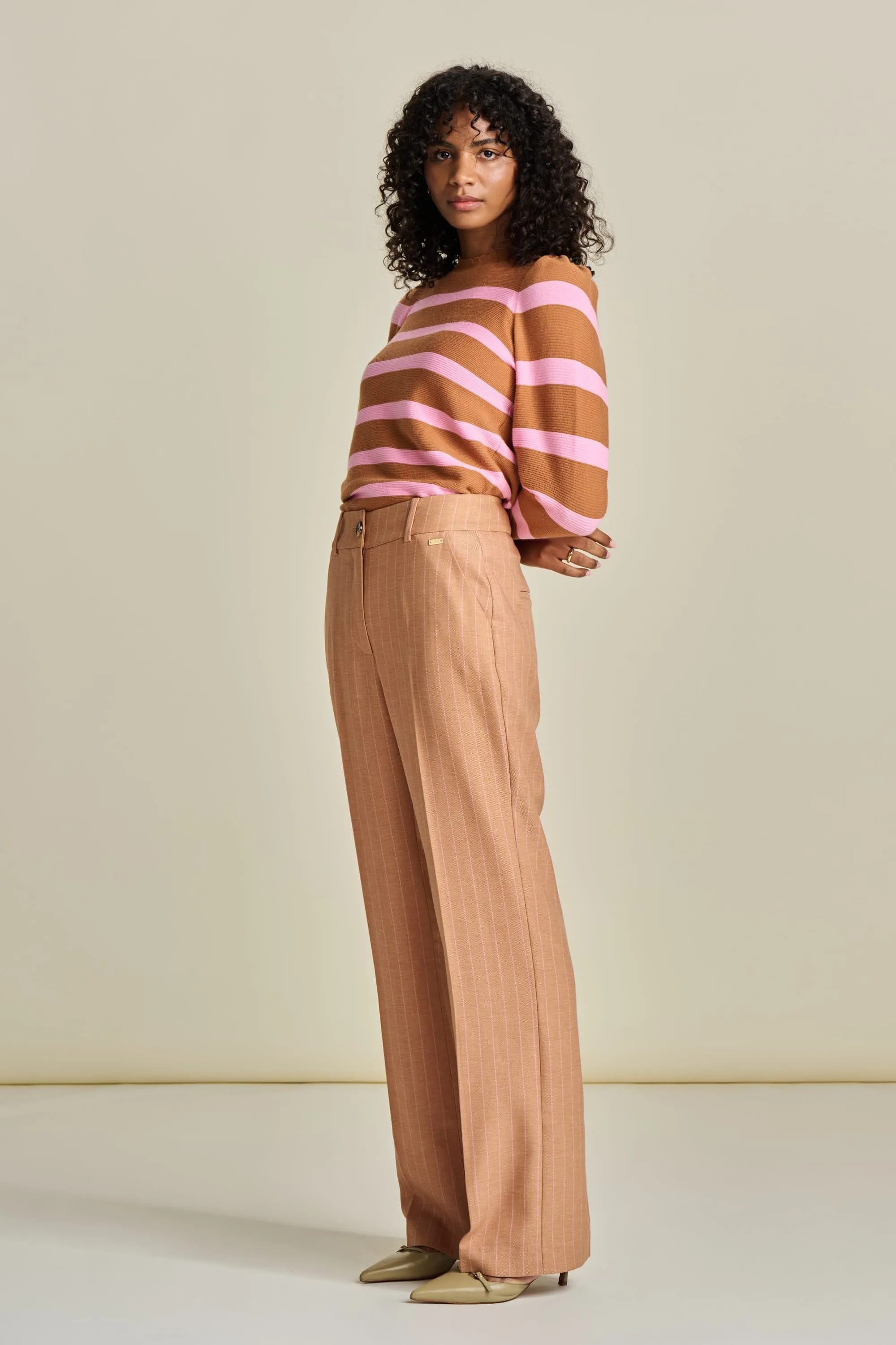 PULLOVER - Striped Sugar Brown