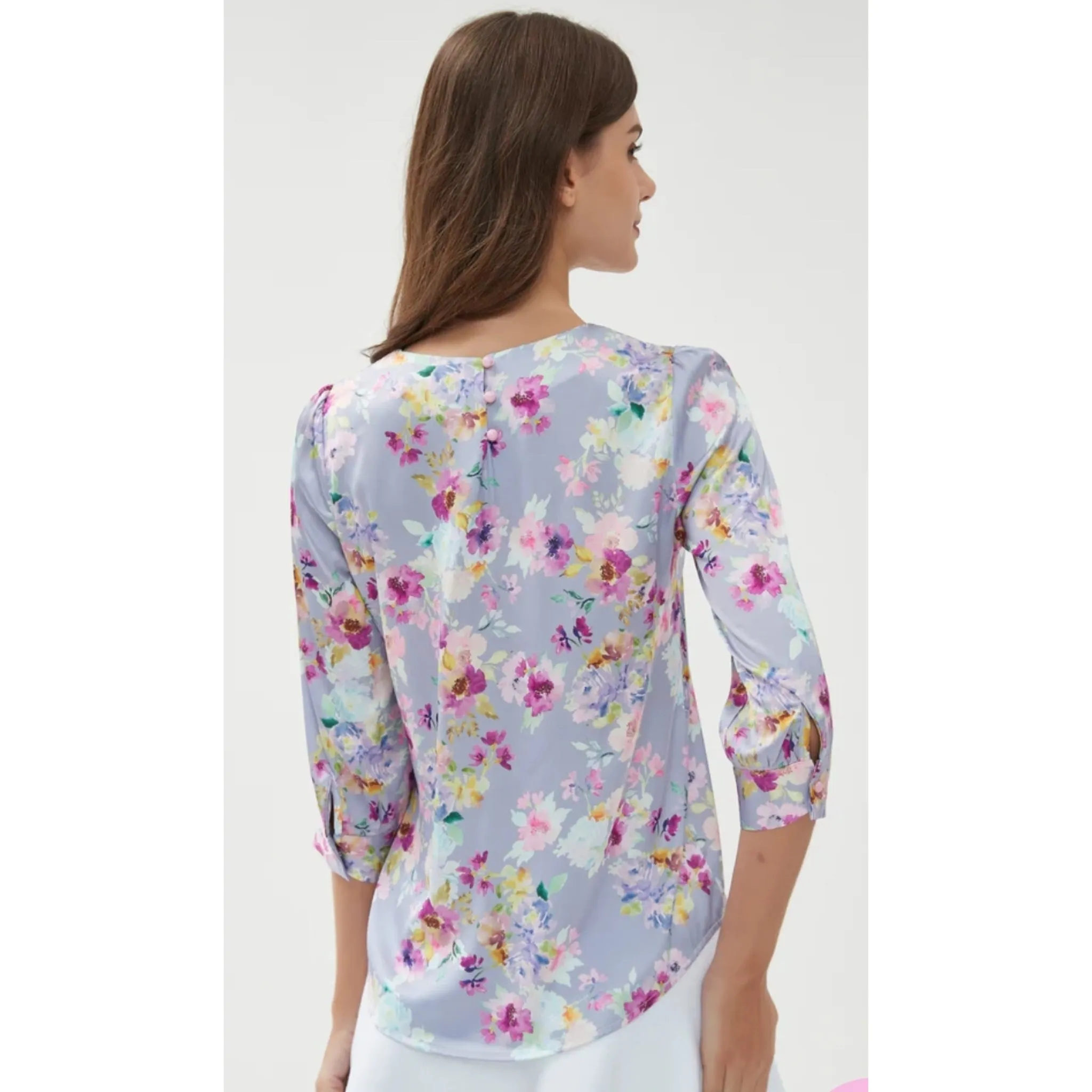 Purple Silky Half Sleeve Blouse MM
