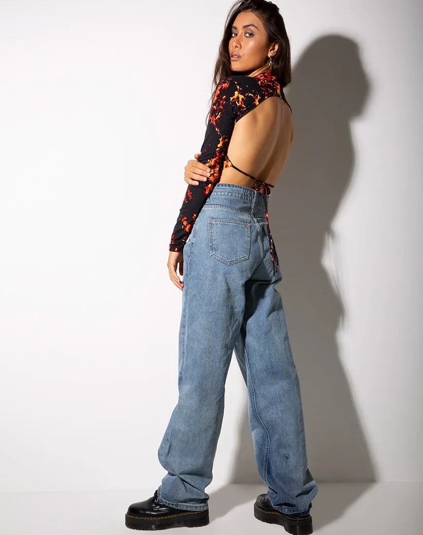 Quelia Crop Top in Fire