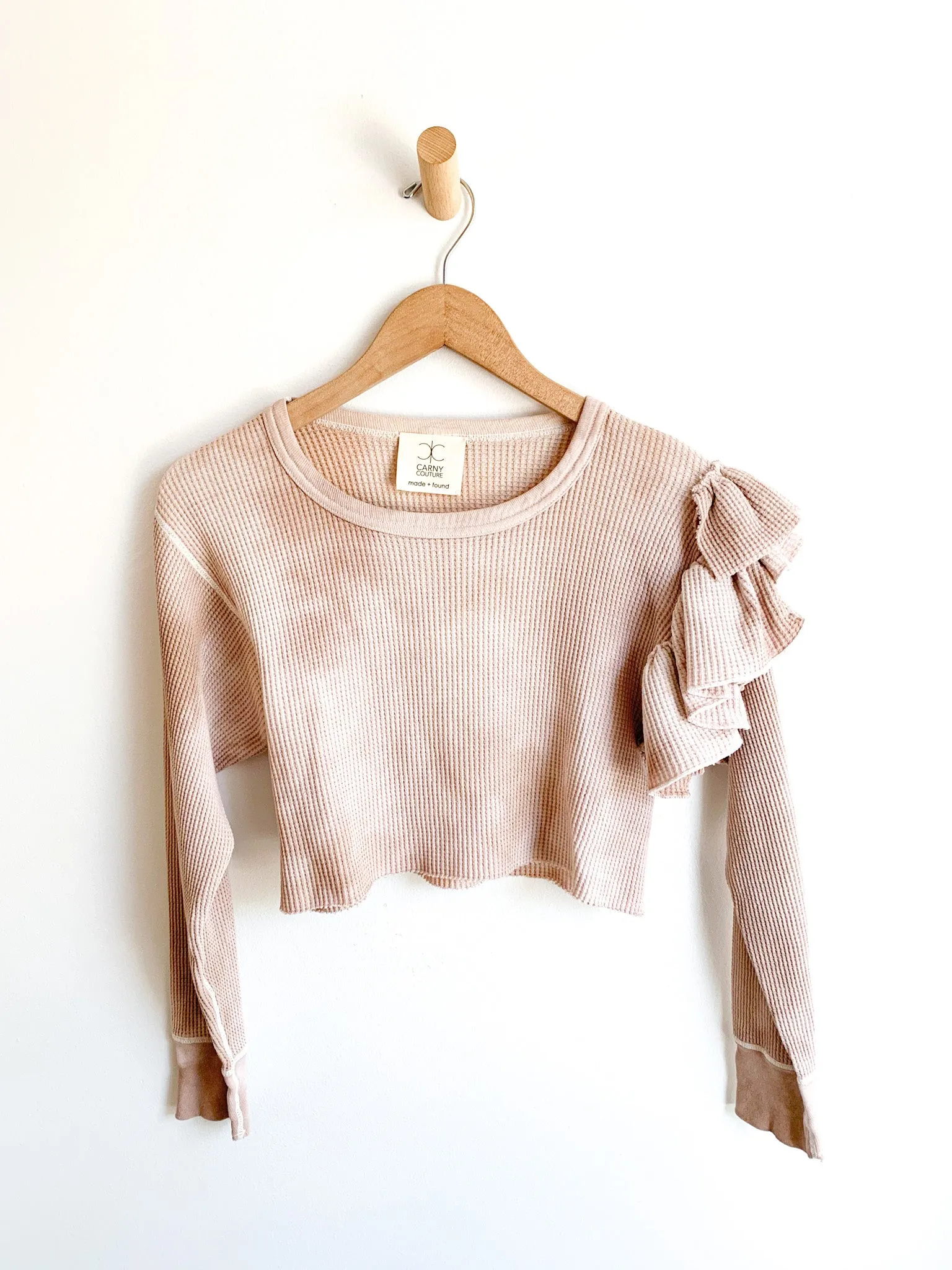 Remade Cropped Asymmetrical Ruffle Thermal