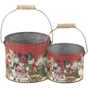 Retro Snowmen Bucket