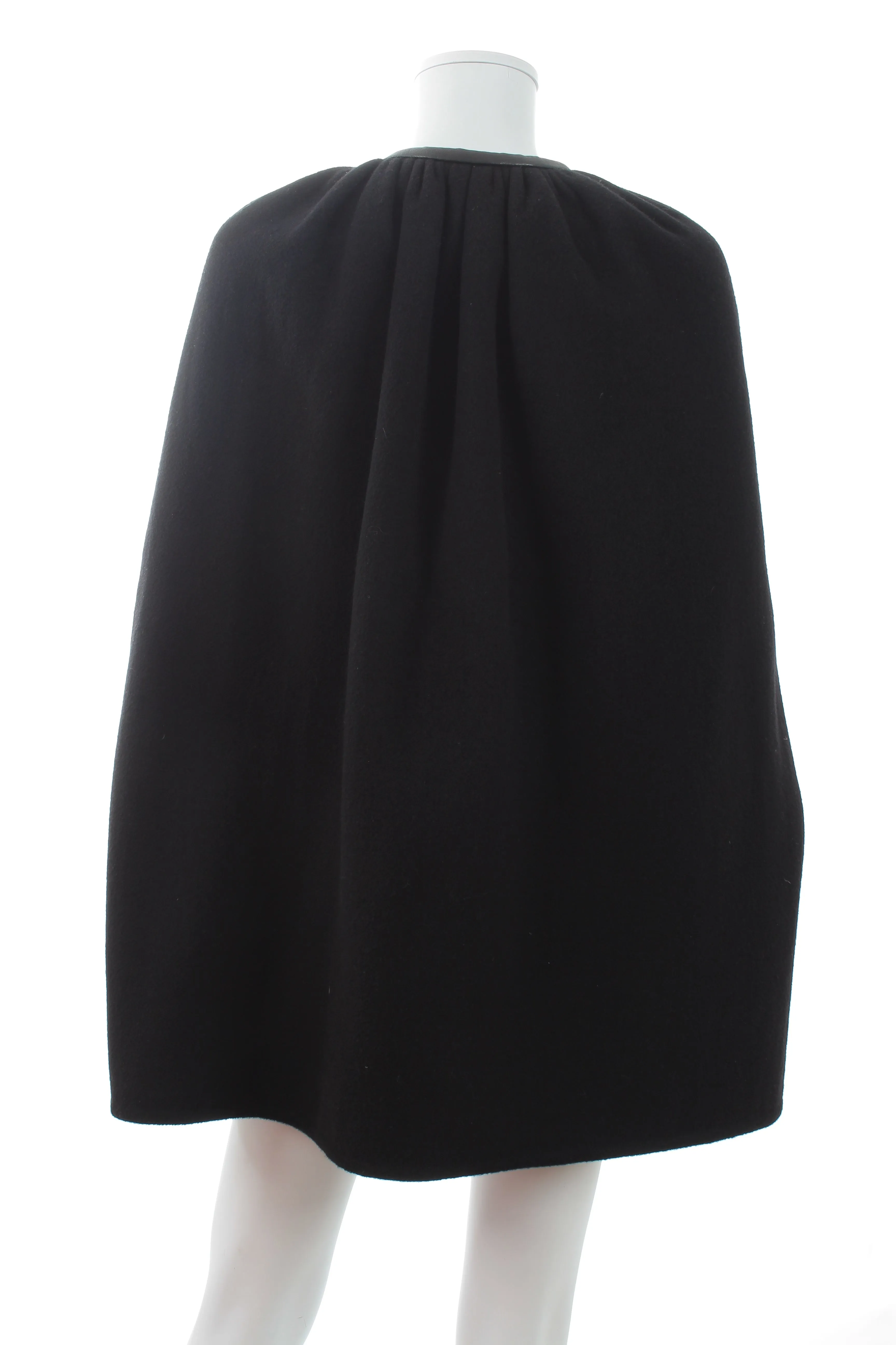 Rick Owens Leather-Trimmed Cashmere Cape