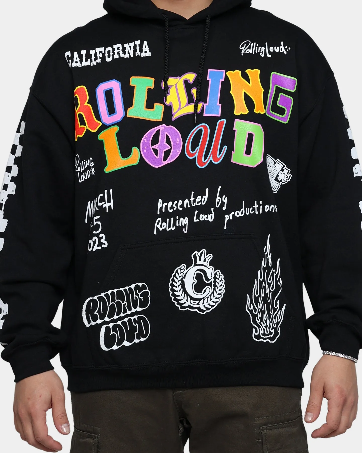 Rolling Loud Rolling Loud Line Up Hoodie Black