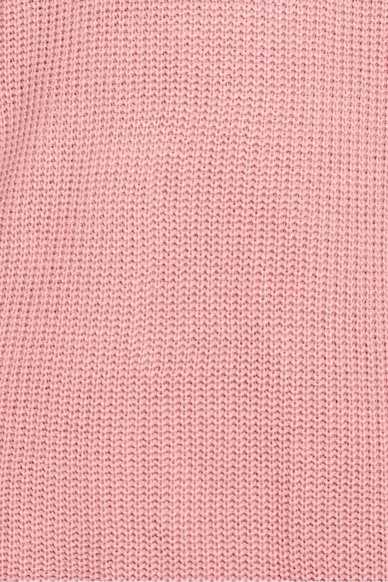 Rose Roll Neck Knitted Jumper Dress