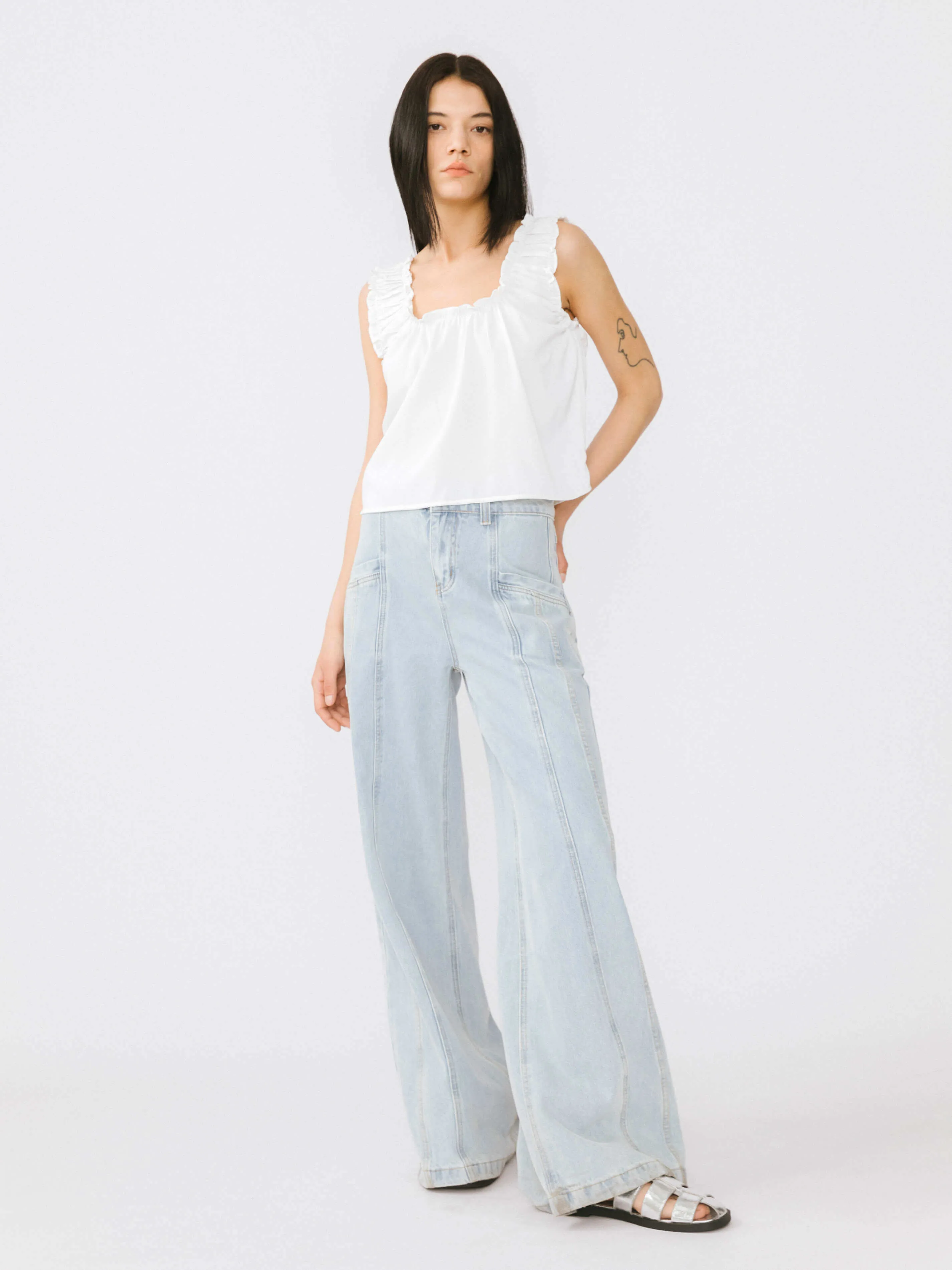 Ruched Thick Strap Tank Top