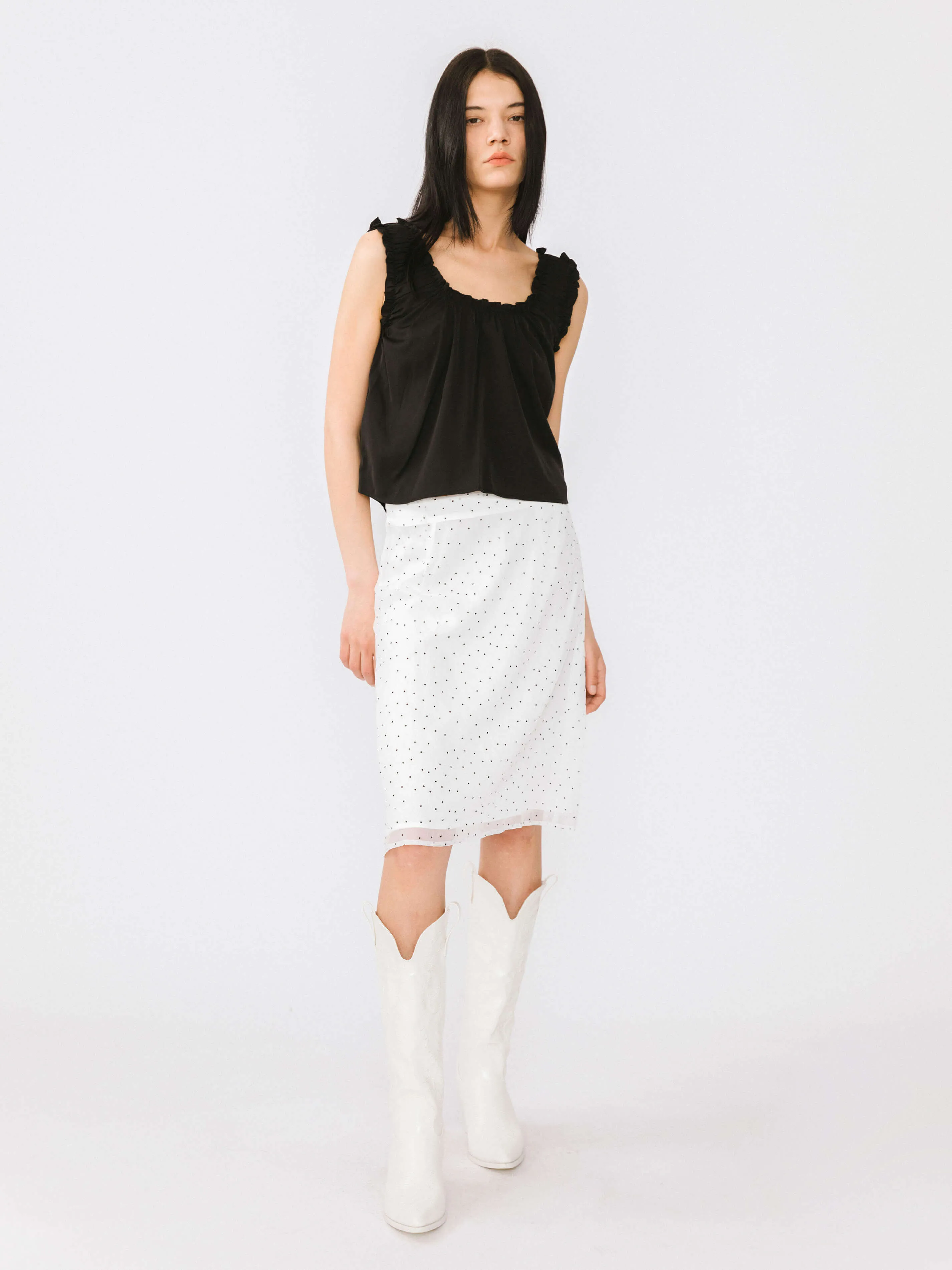 Ruched Thick Strap Tank Top
