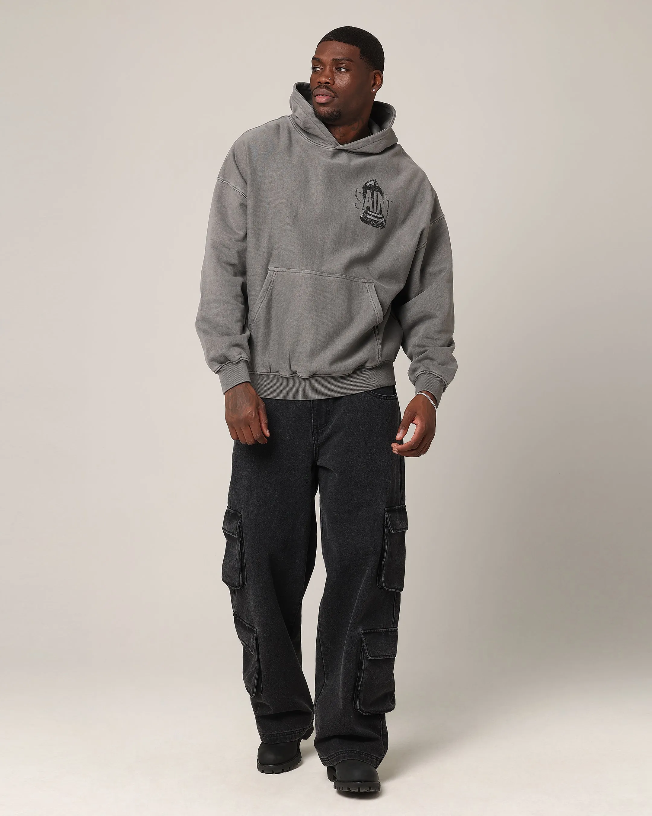 Saint Morta Chess Night Hoodie Washed Charcoal