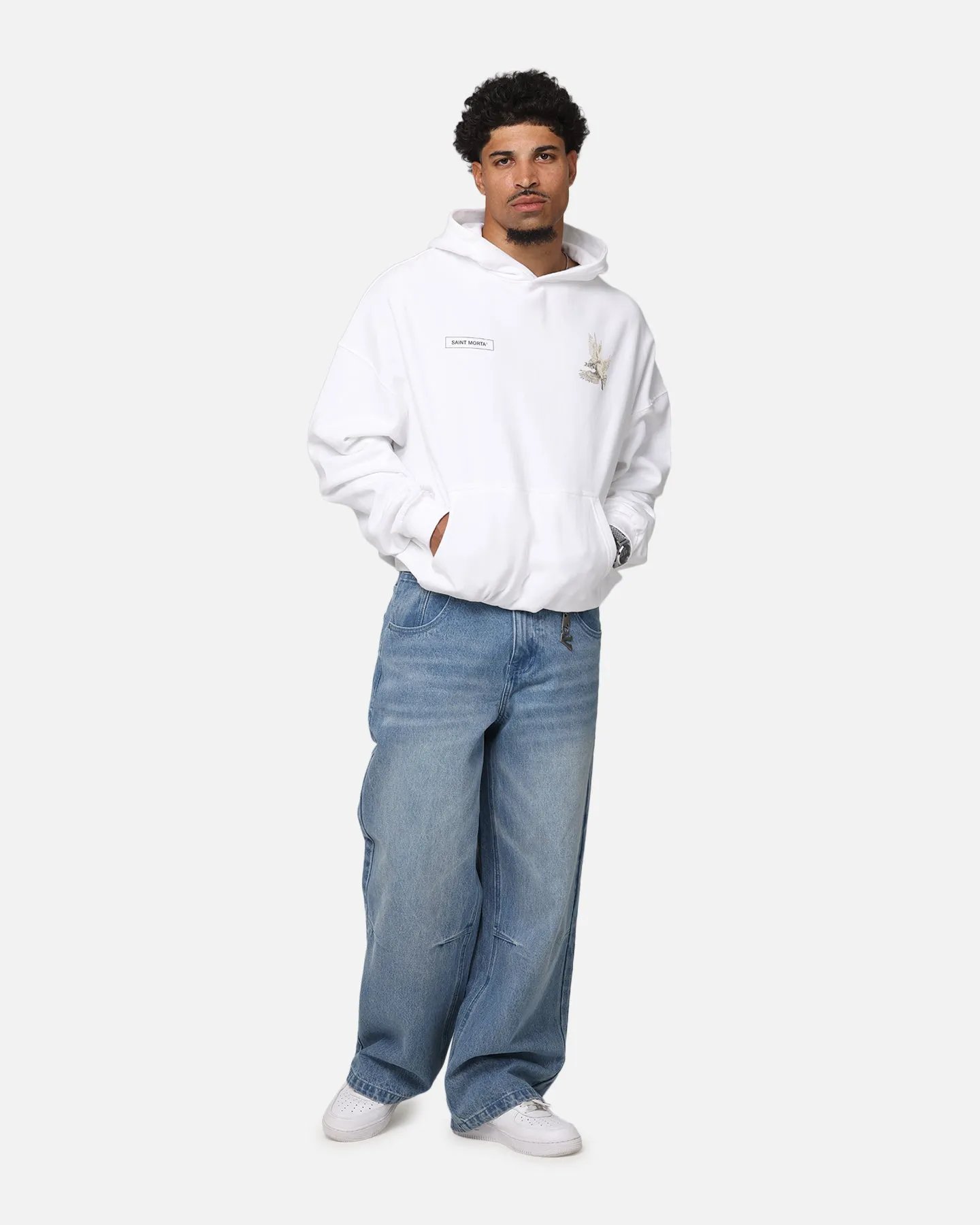 Saint Morta Doves Vintage Hoodie White