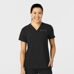 SCC W123 Women's Flex-n-Reach V-Neck Scrub Top With Logo