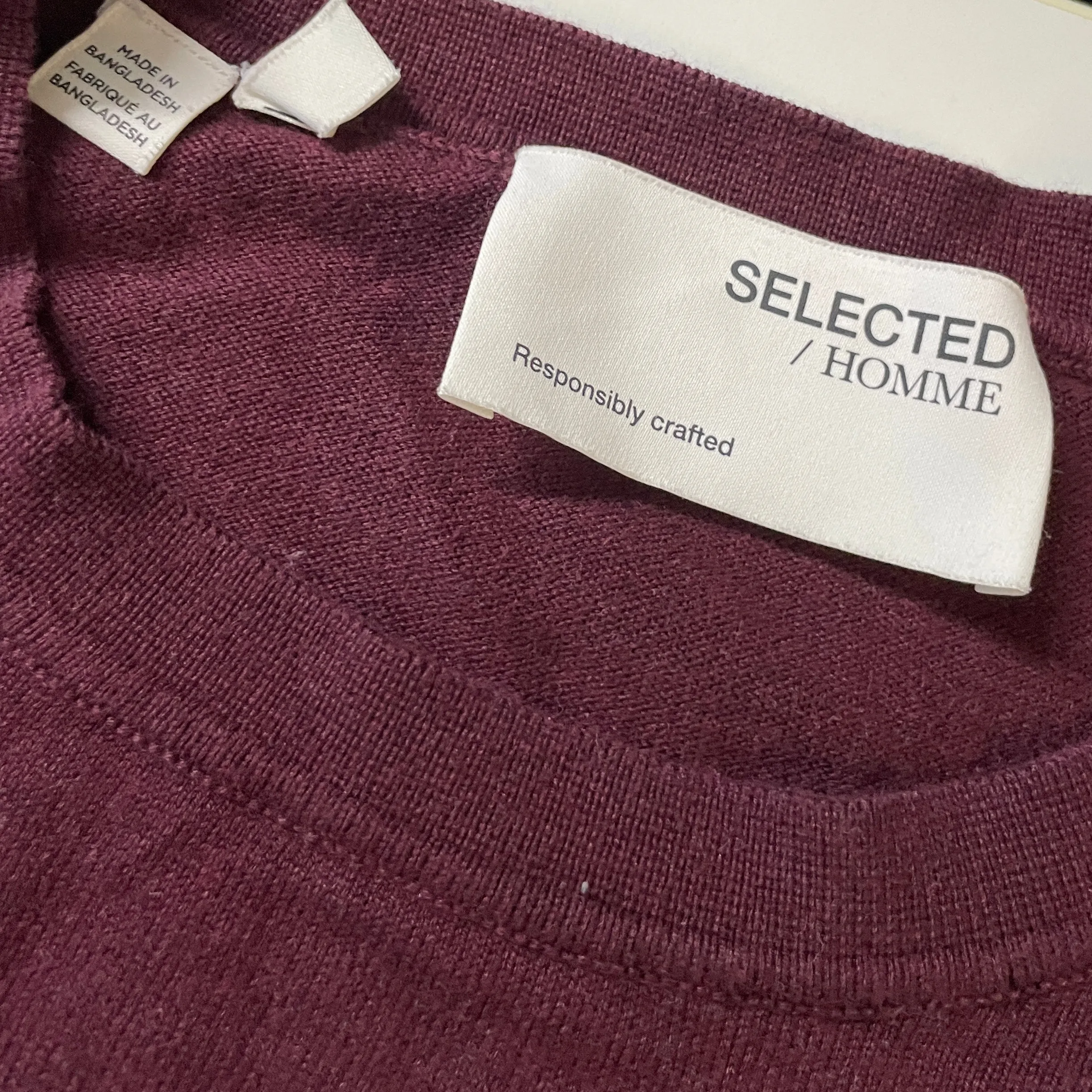 Selected Homme Men's Burgundy Jumper