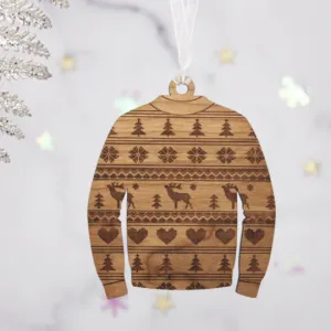 Set Of 4 Christmas Jumper Wooden Bauble