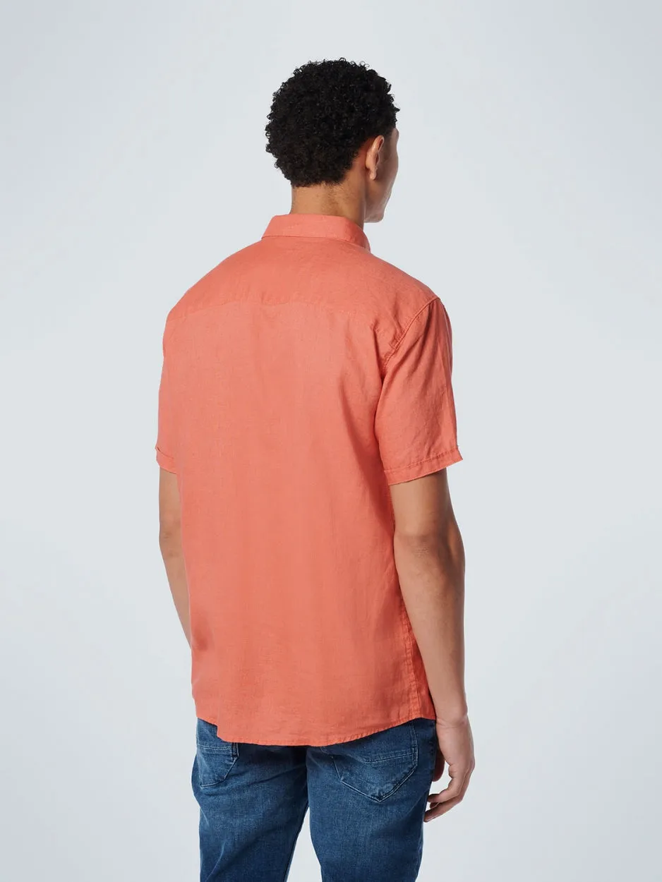 Shirt Short Sleeve Linen Solid | Papaya