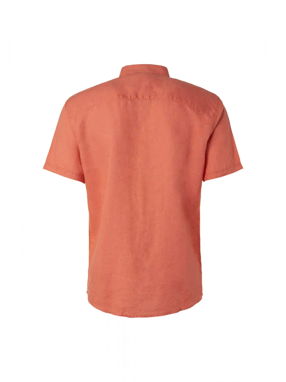 Shirt Short Sleeve Linen Solid | Papaya