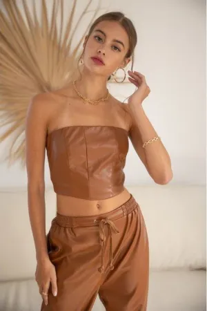 Sierra Faux Leather Tube Top