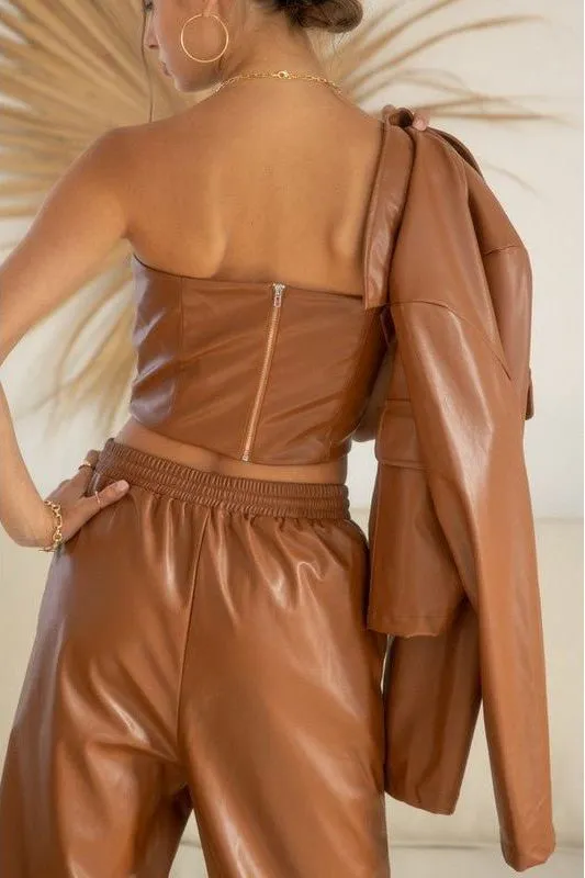 Sierra Faux Leather Tube Top