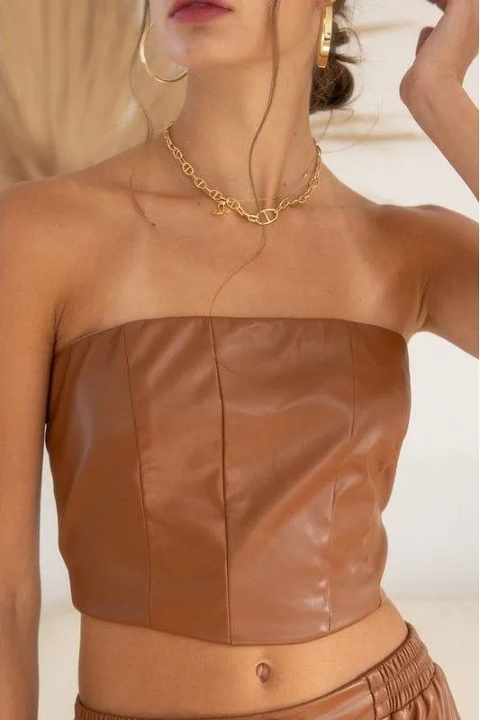 Sierra Faux Leather Tube Top