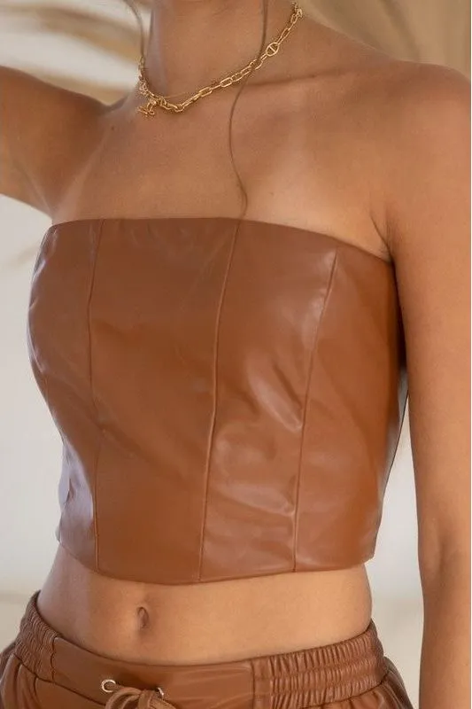 Sierra Faux Leather Tube Top