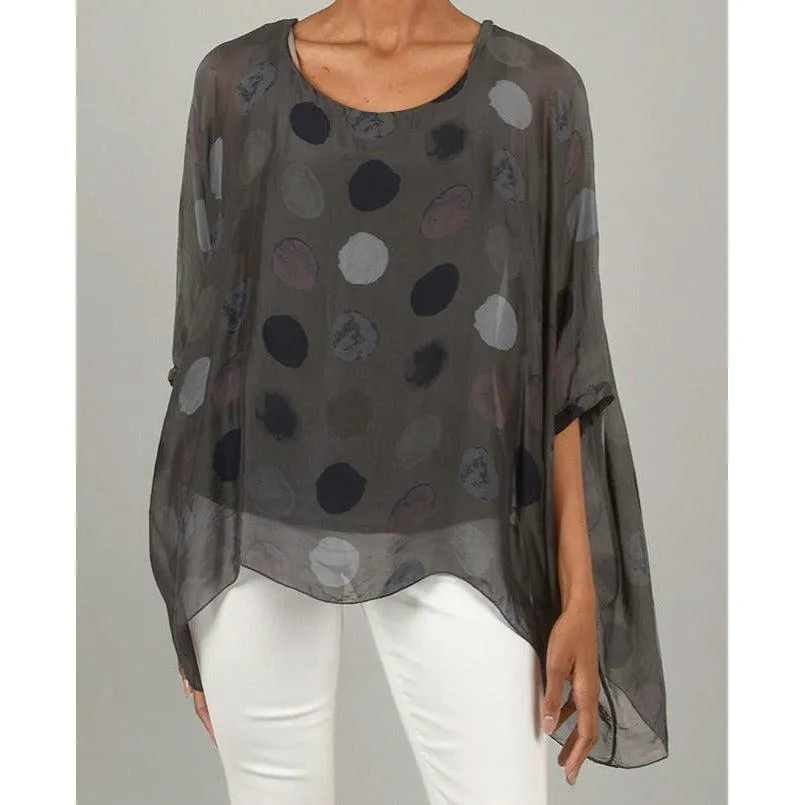 Silky Dots Batwing Top