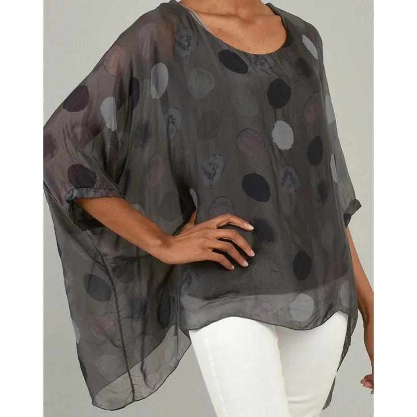 Silky Dots Batwing Top