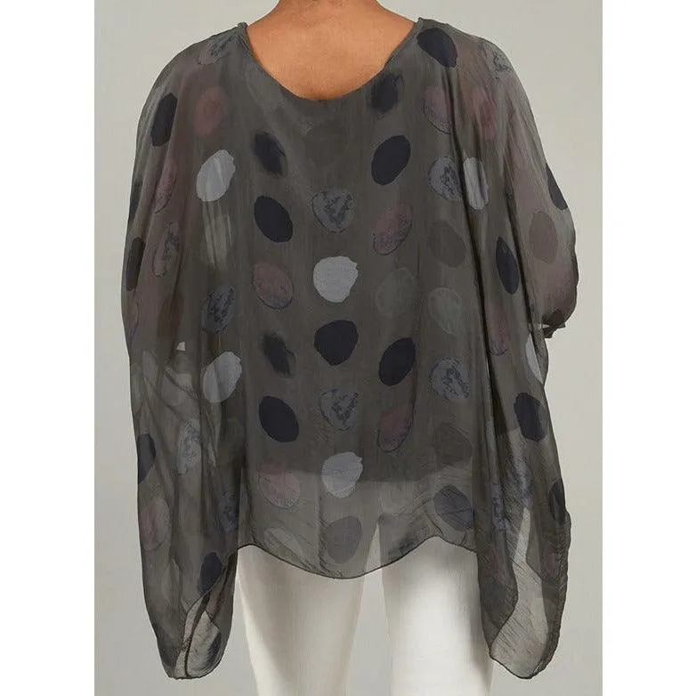 Silky Dots Batwing Top