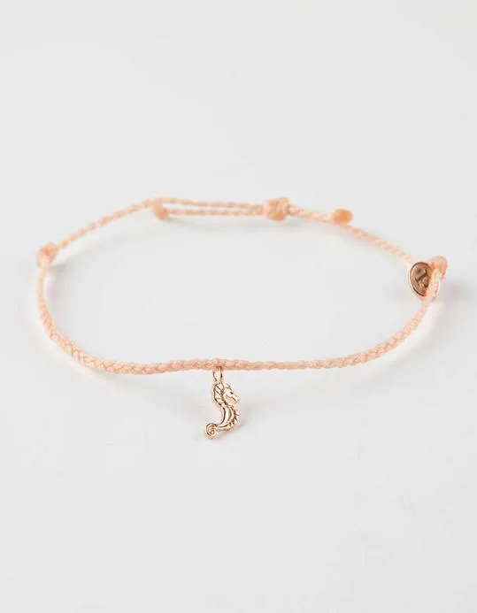 Silver Seahorse Charm Bracelet Salmon
