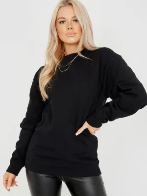Simonne Plain Sweatshirt Jumper In Black