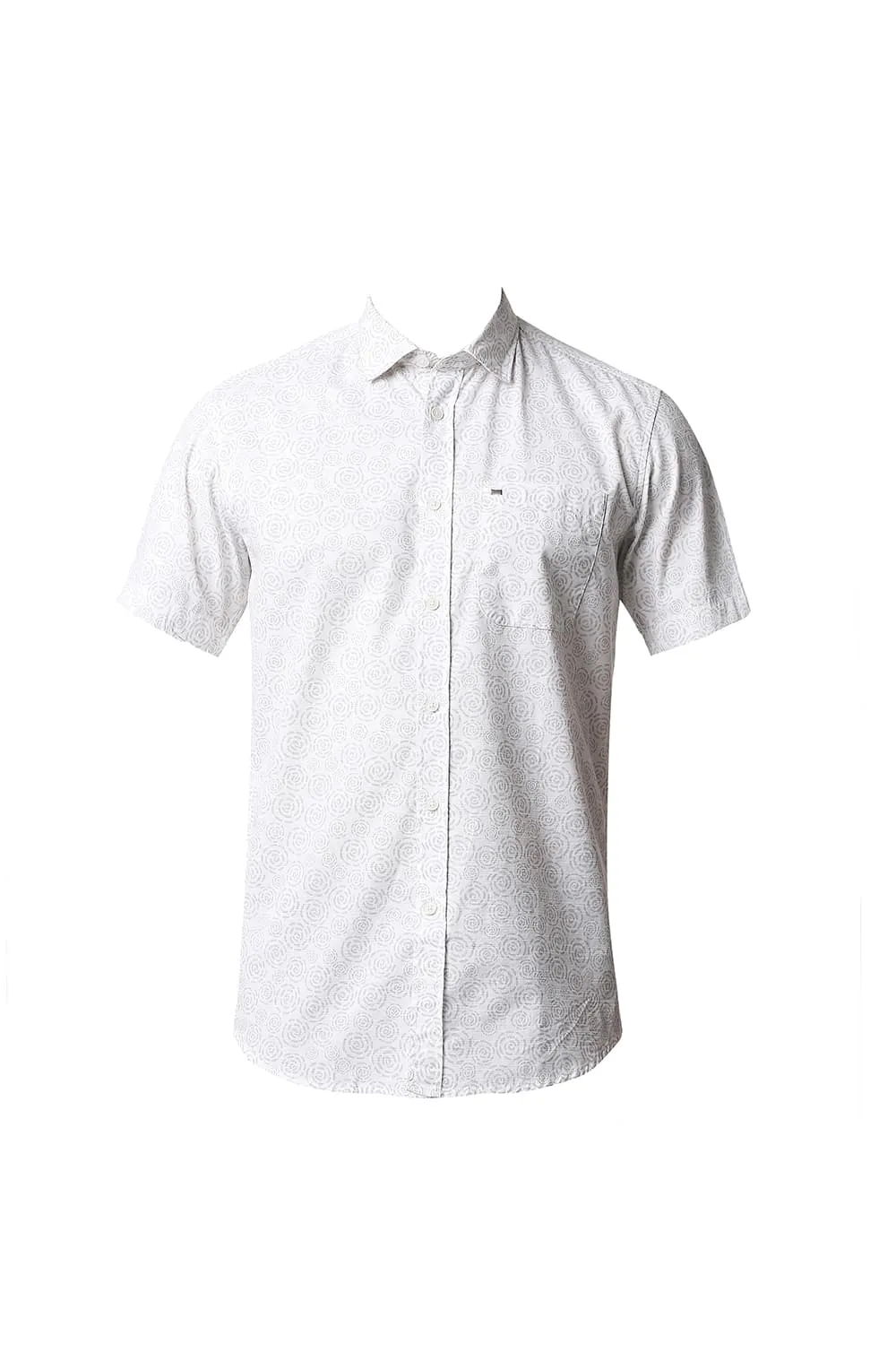 Slim Fit Slub Printed Halfsleeves Shirt