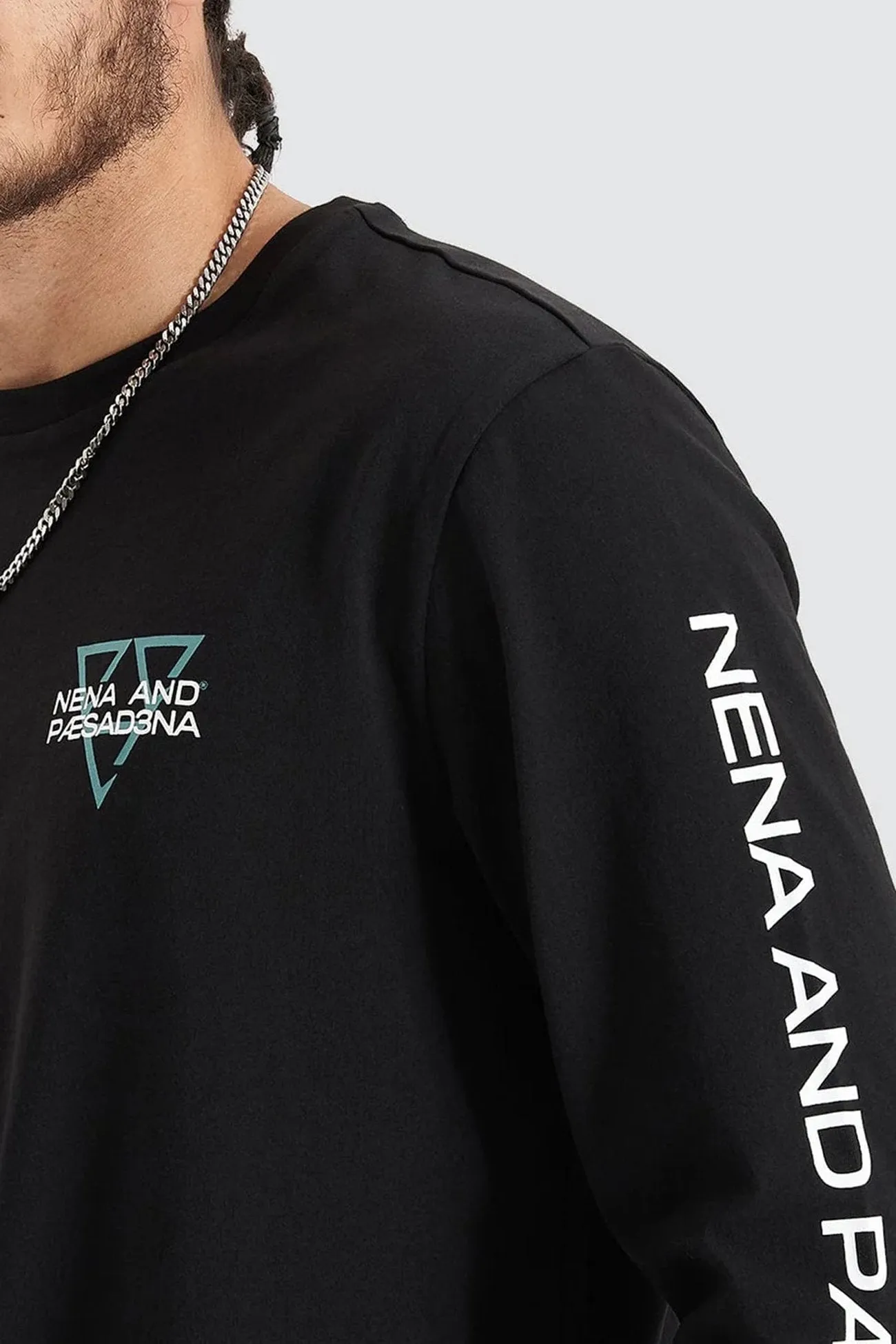 Squared Heavy Cape Back Long Sleeve Tee Jet Black
