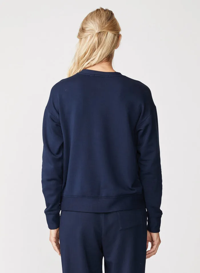 STATESIDE Softest Fleece Crew Neck Pullover NAVY