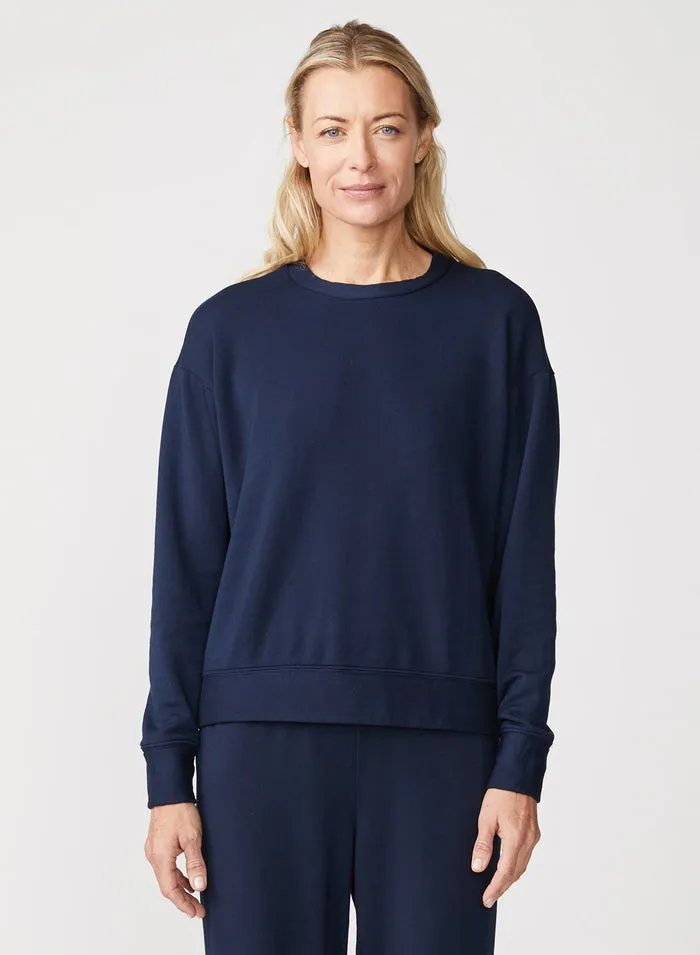 STATESIDE Softest Fleece Crew Neck Pullover NAVY