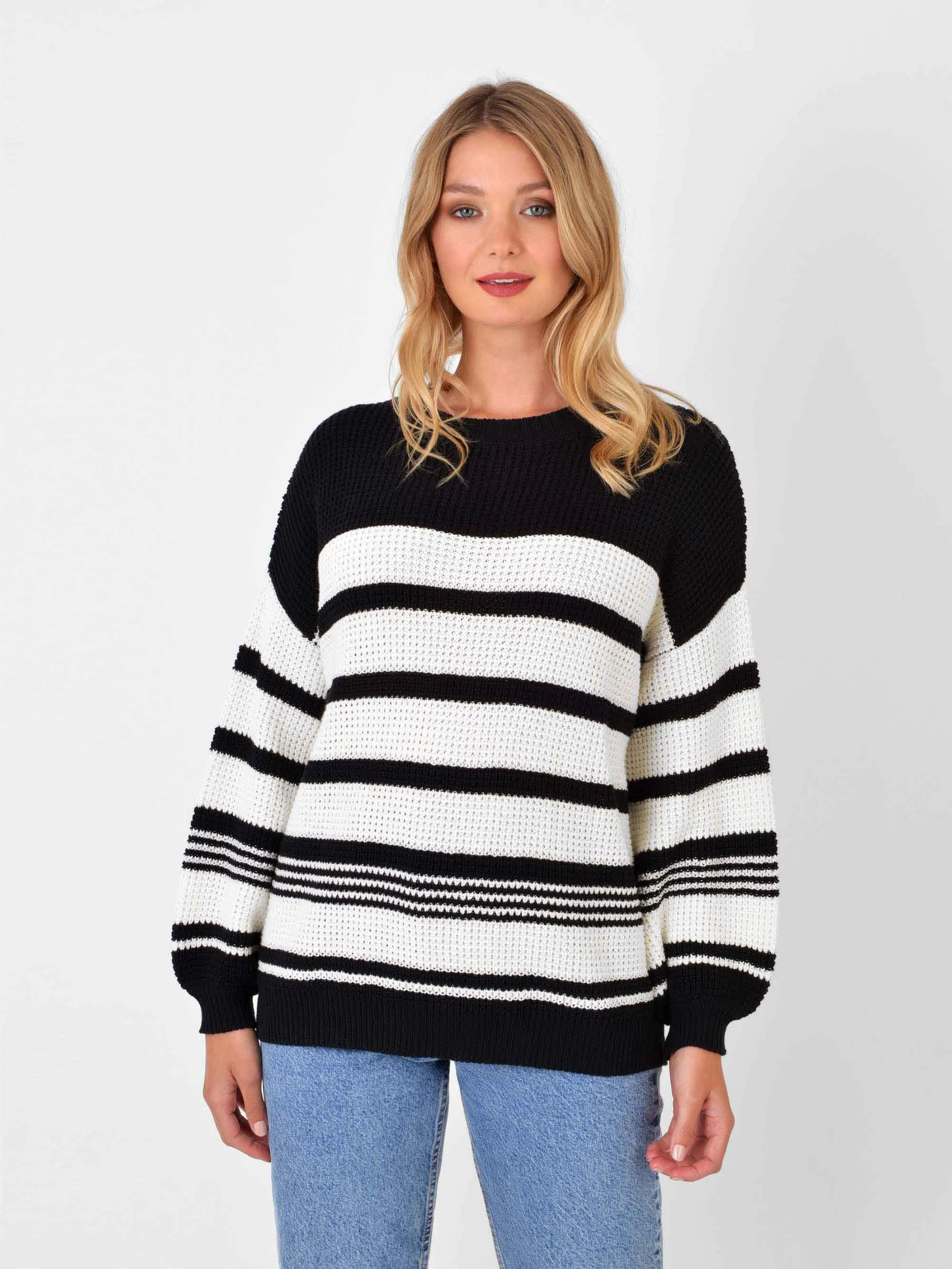 Stripe Waffle Knit Jumper