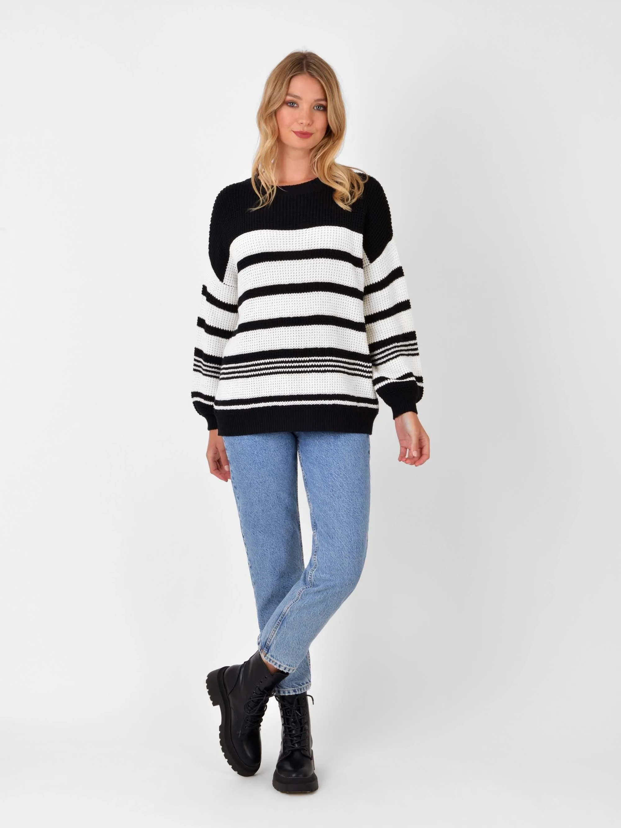 Stripe Waffle Knit Jumper