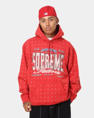 Supreme Rhinestone Hoodie Sweatshirt Burnt Red