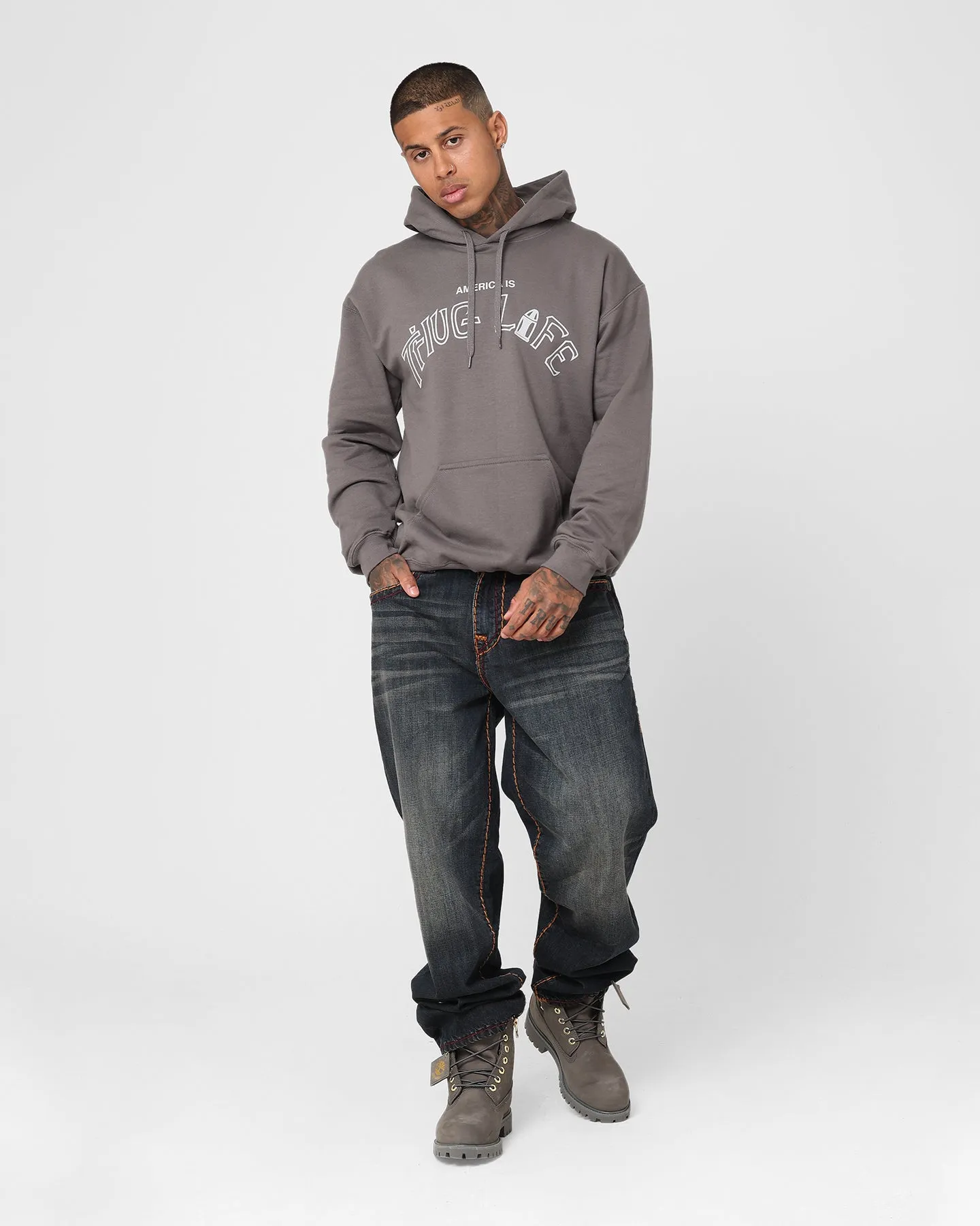Tupac Thug Life Hoodie Grey