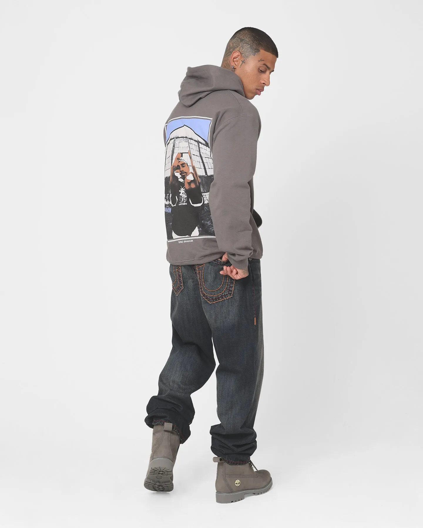 Tupac Thug Life Hoodie Grey