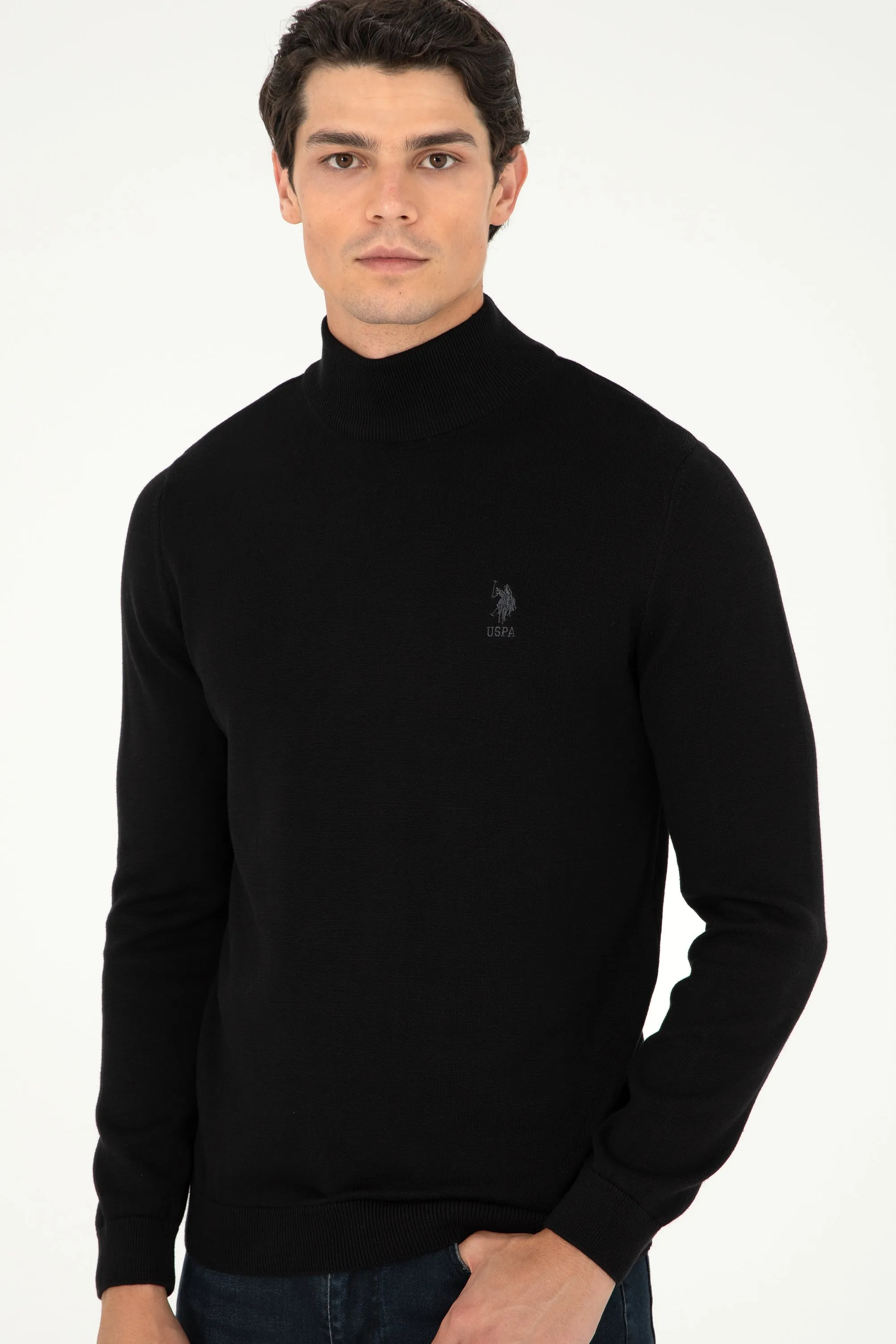 USPA Men Jumper H/Neck Black VR046 USPJR383 US POLO ASSN.