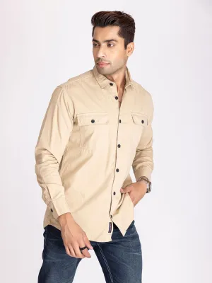 Utility Denim shirt-Cream