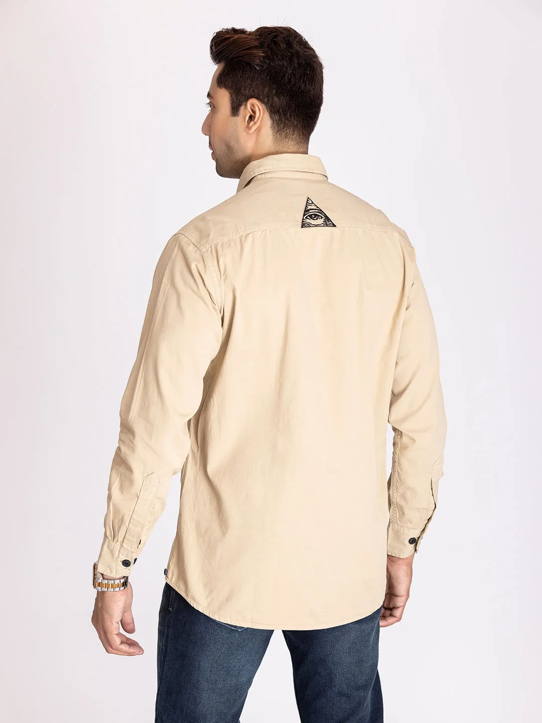 Utility Denim shirt-Cream