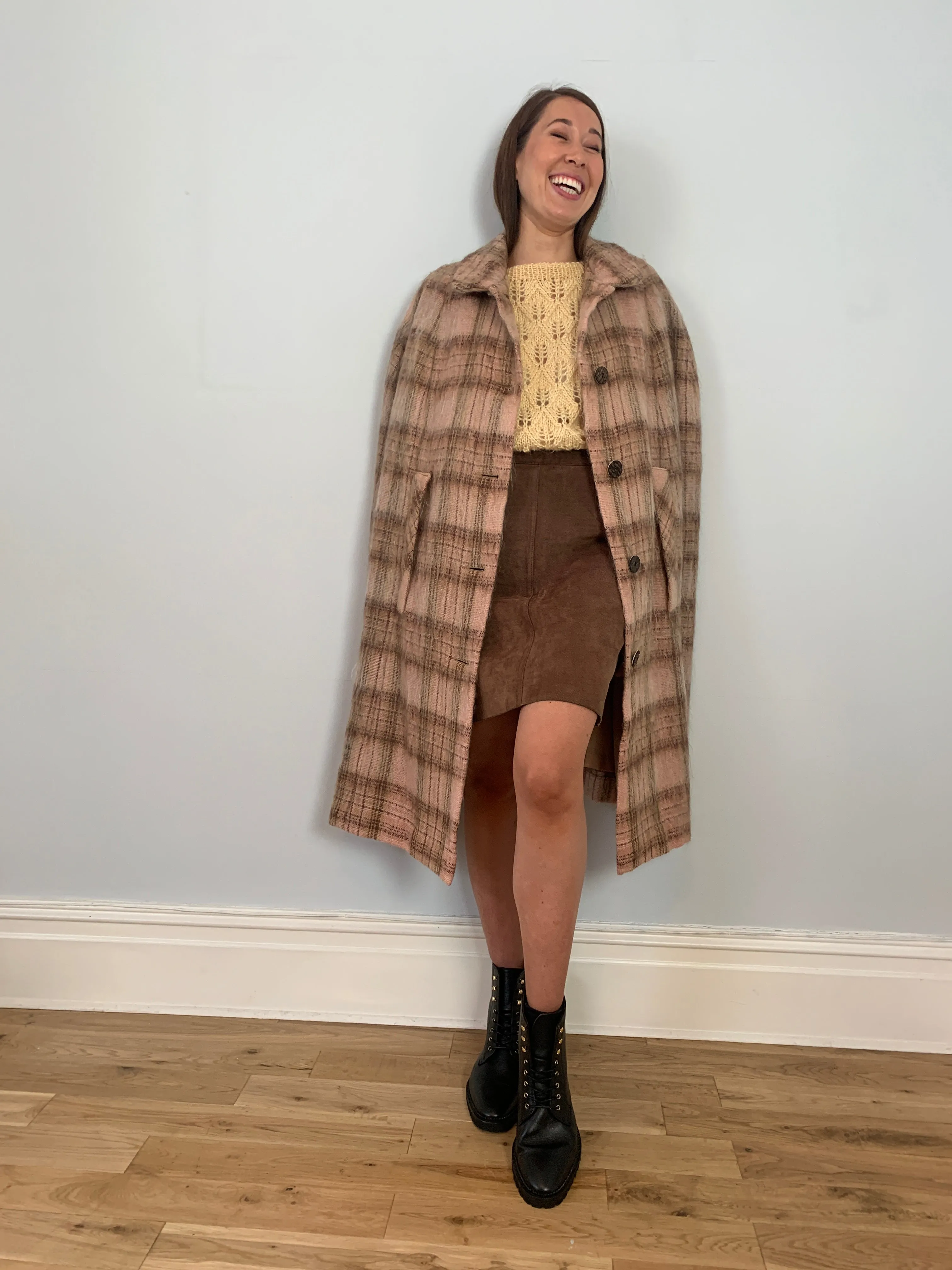 Vintage Rannoch Scottish wool & mohair mix tartan cape
