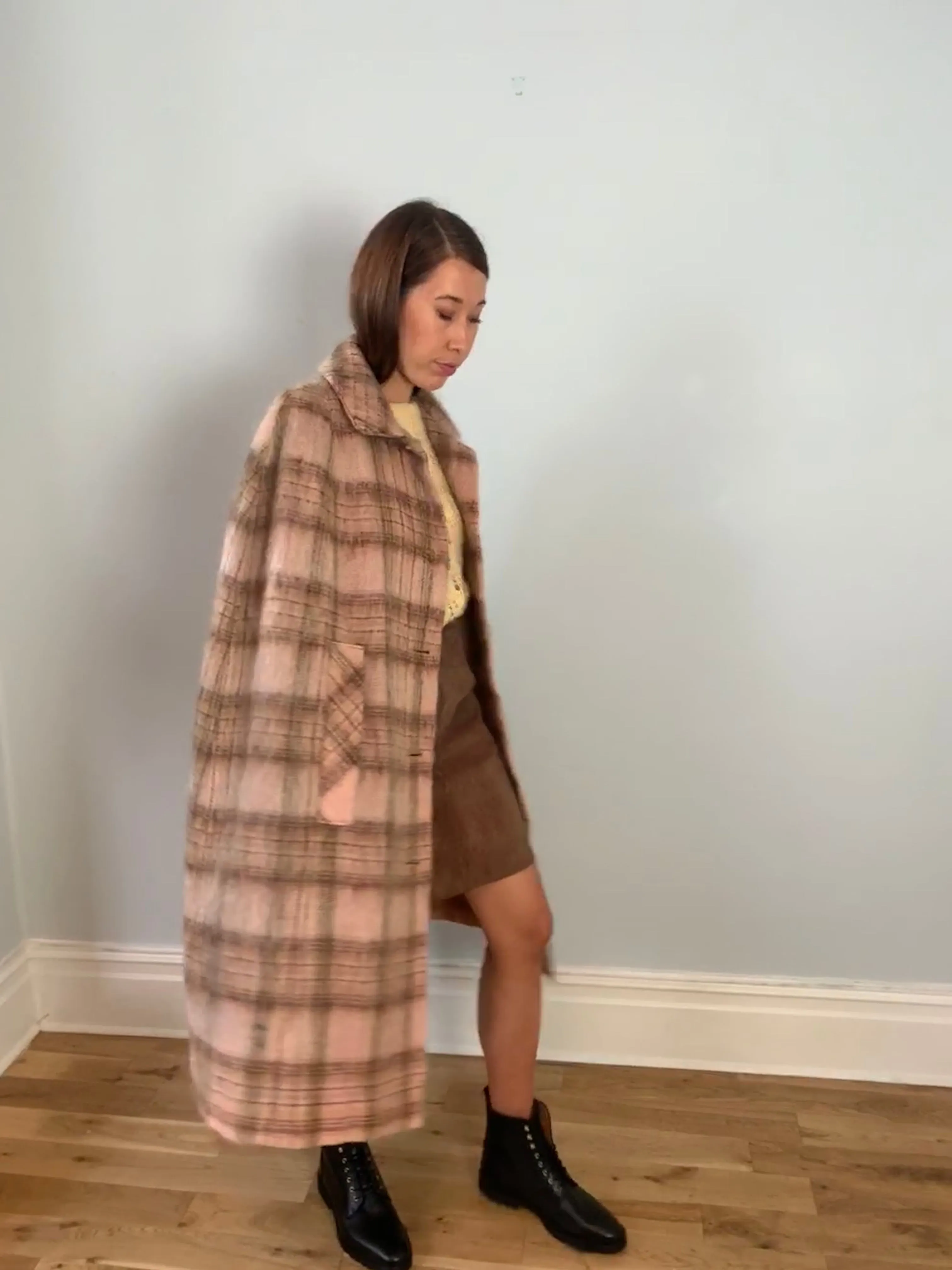 Vintage Rannoch Scottish wool & mohair mix tartan cape