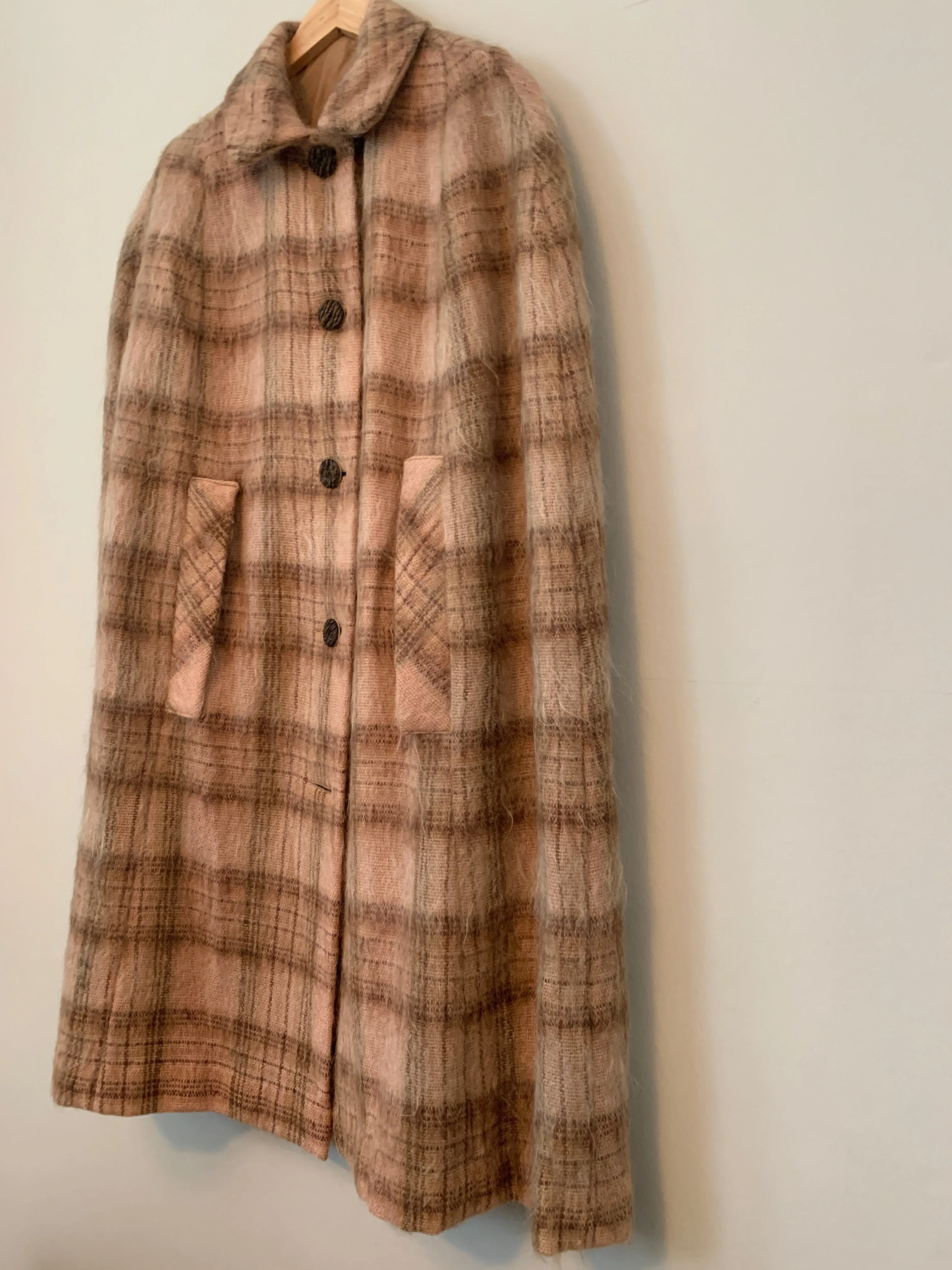Vintage Rannoch Scottish wool & mohair mix tartan cape