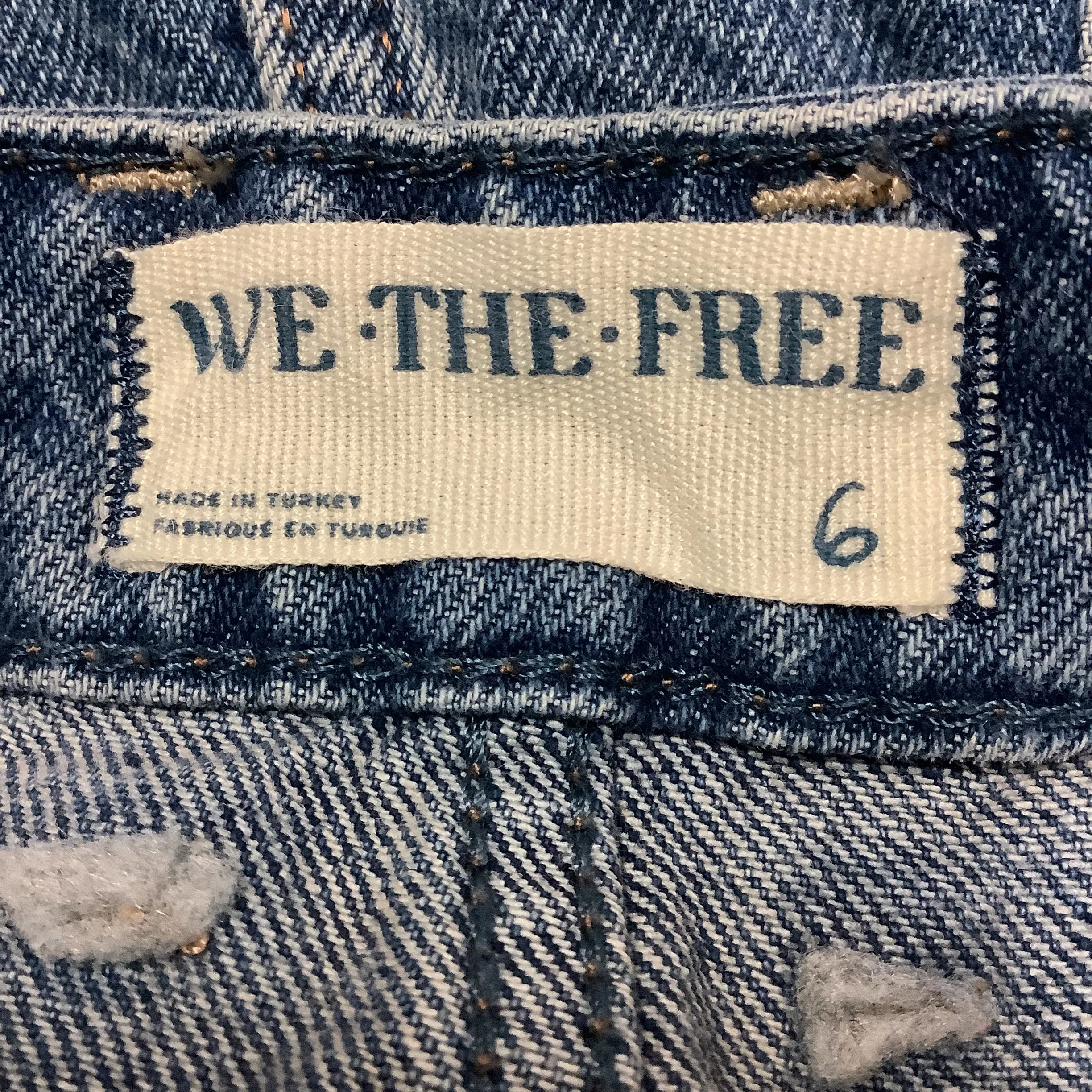 We The Free Skirt Denim Blue Maxi Frayed Hem Size: 6