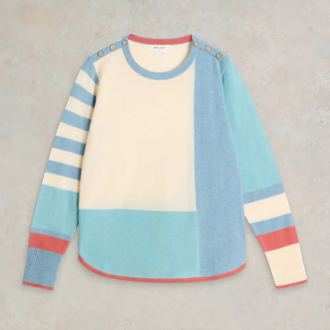 Whitestuff Emma Colourblock Jumper | Blue