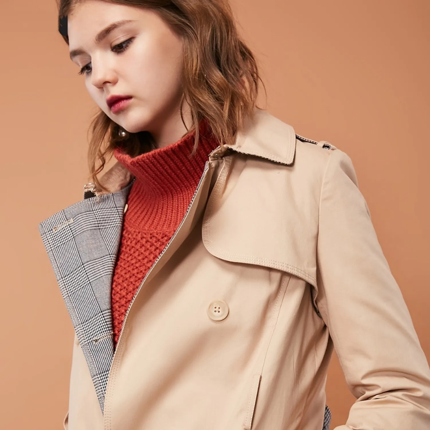 Women's Casual Double Breasted Coat
