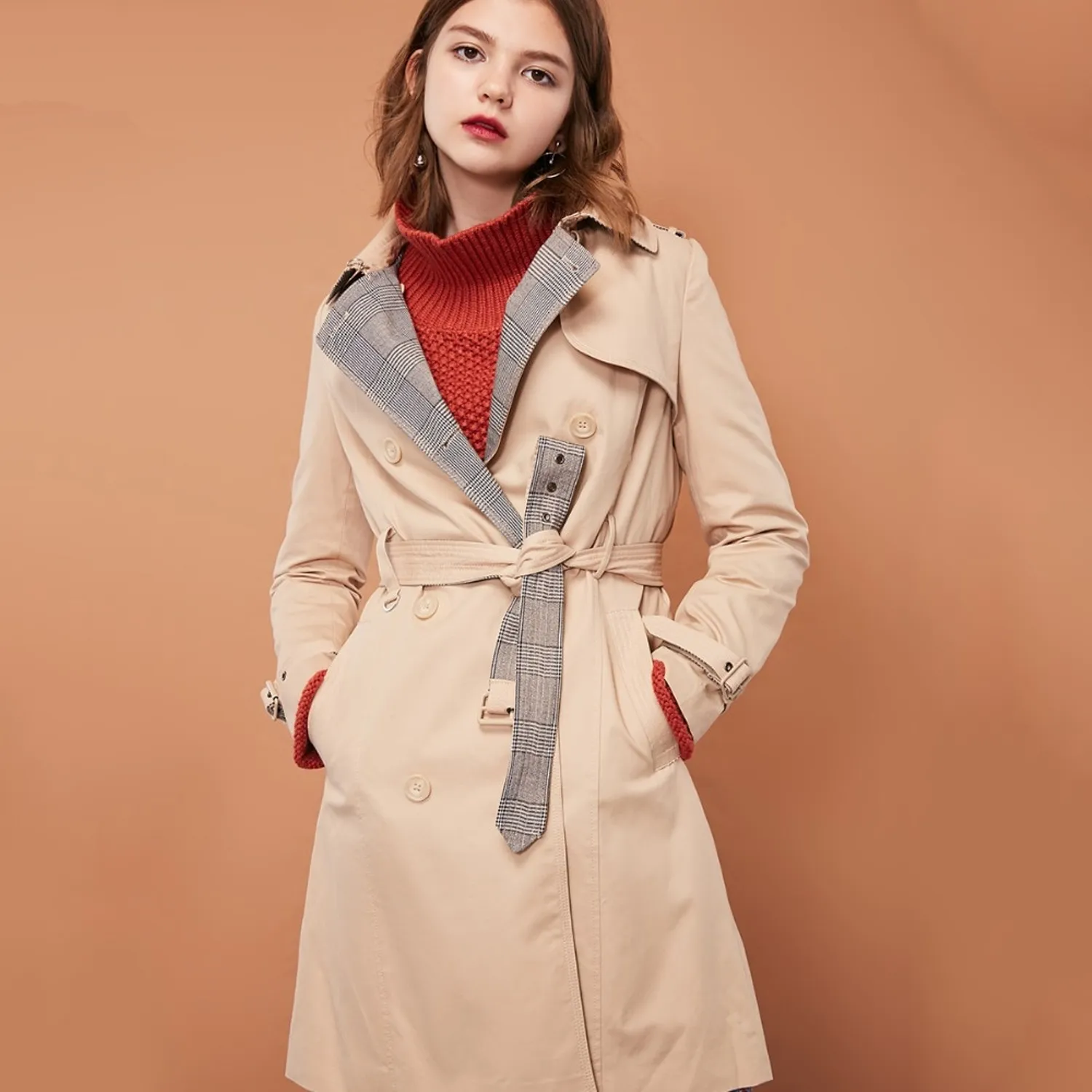 Women's Casual Double Breasted Coat