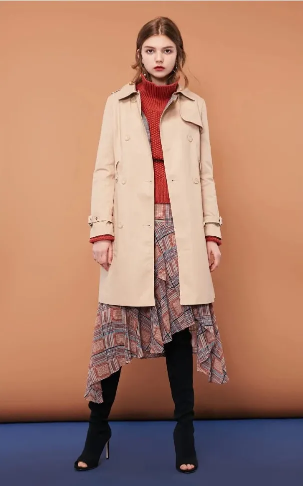 Women's Casual Double Breasted Coat