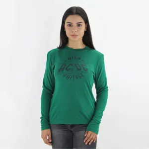 Women's Graphic Long Sleeve Top,Green