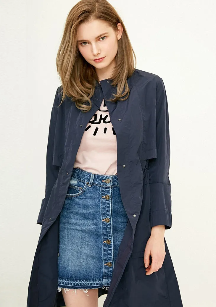 Women's Spring/Autumn Nylon Long Trench Coat