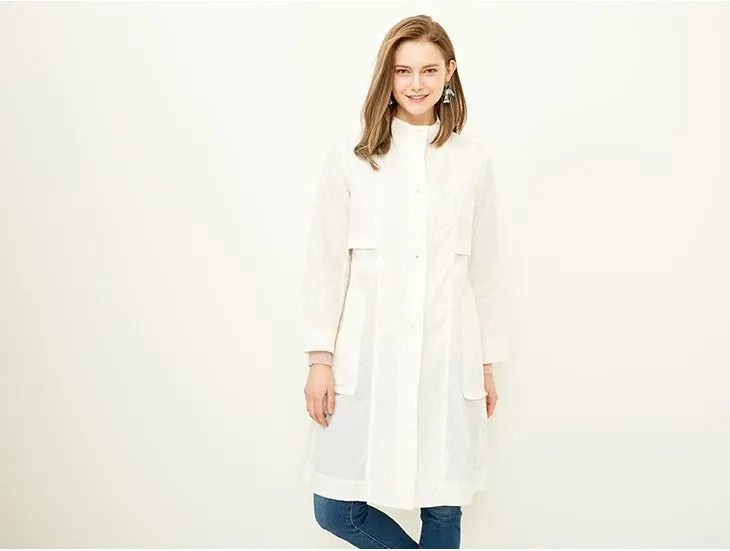 Women's Spring/Autumn Nylon Long Trench Coat